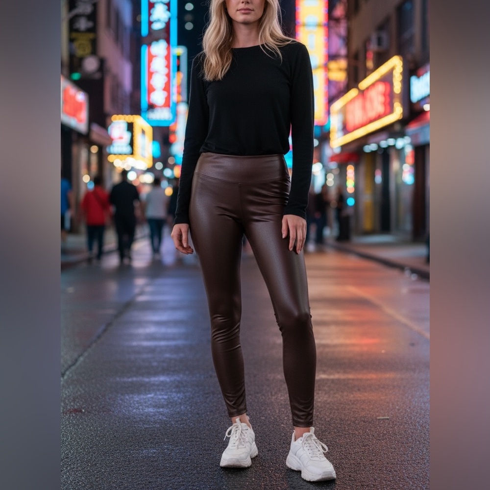 NWT Aerie Brown Leather Leggings
